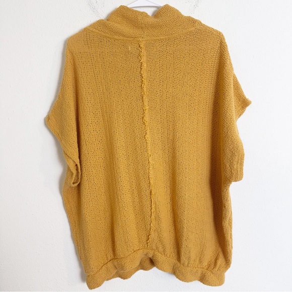 Free people beach mustard yellow sleeveless knit cowl top - Picture 2 of 4
